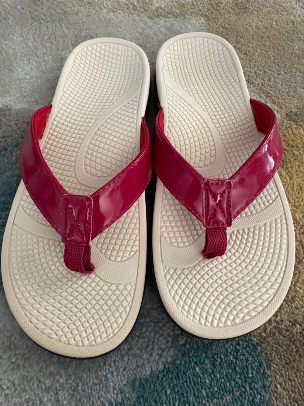 Everhealth Women's Supportive Walking FLip Flops Glossy Pink NWOT size 8